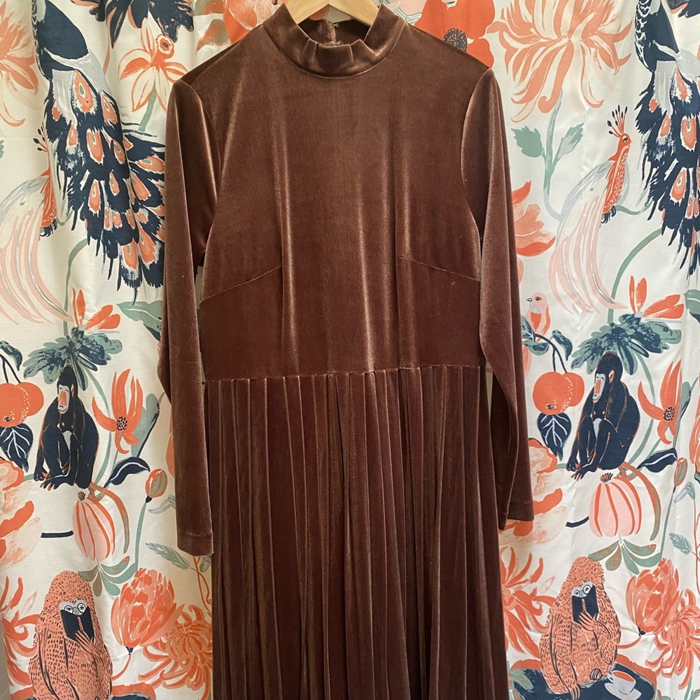 RARE chocolate brown velvet dress